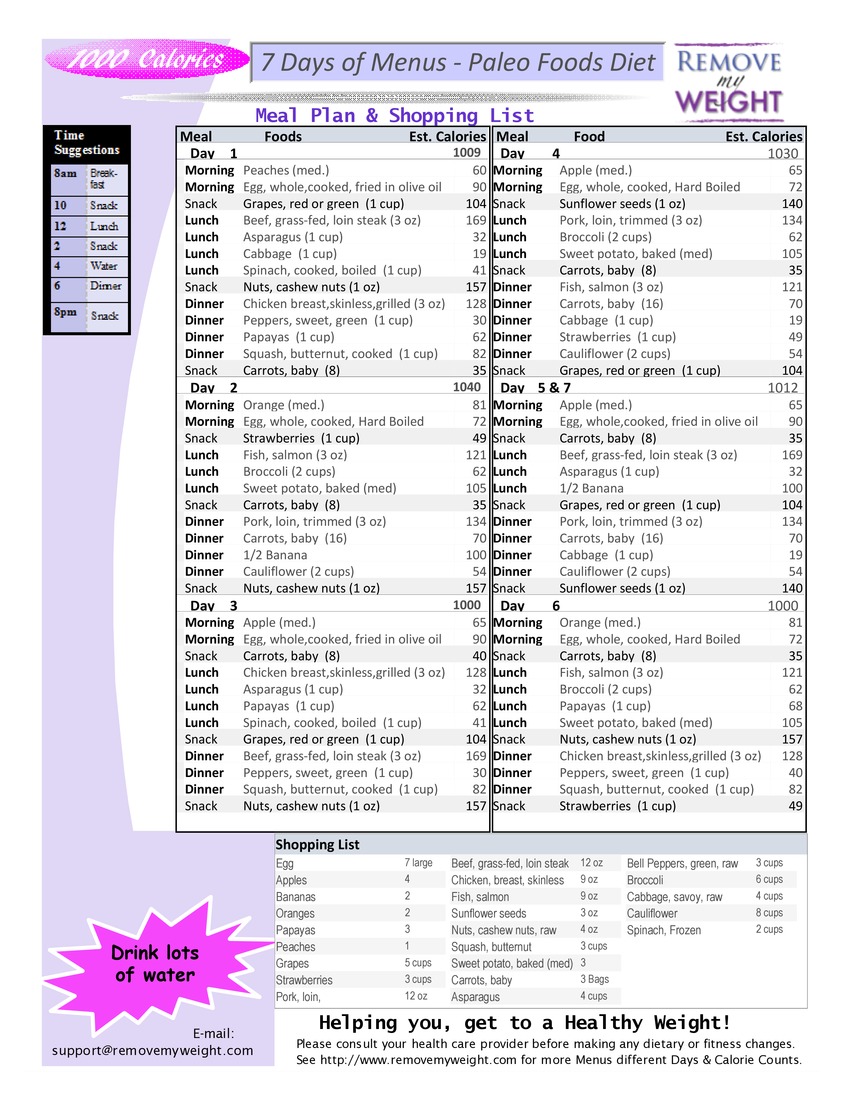 free paleo diet food list printable