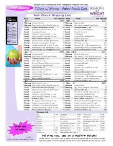 Free couples 7 Day 1300 Calorie Healthy Paleo Foods Diet